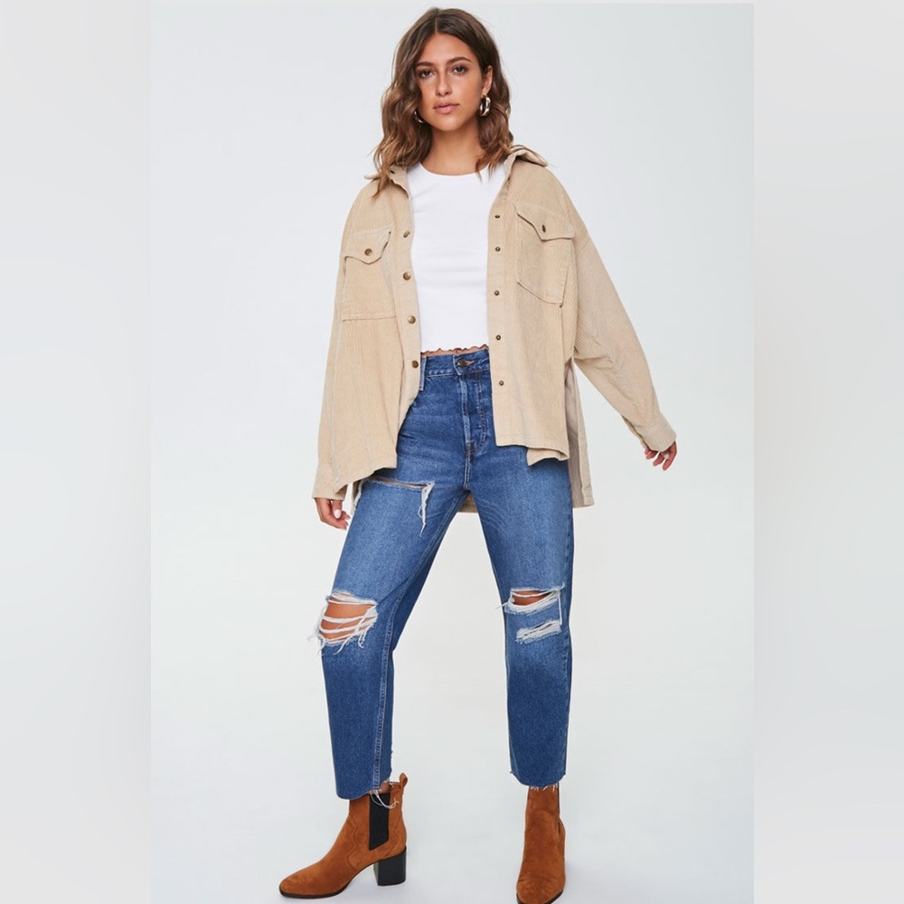 Corduroy Snap-Button Shacket - image 3